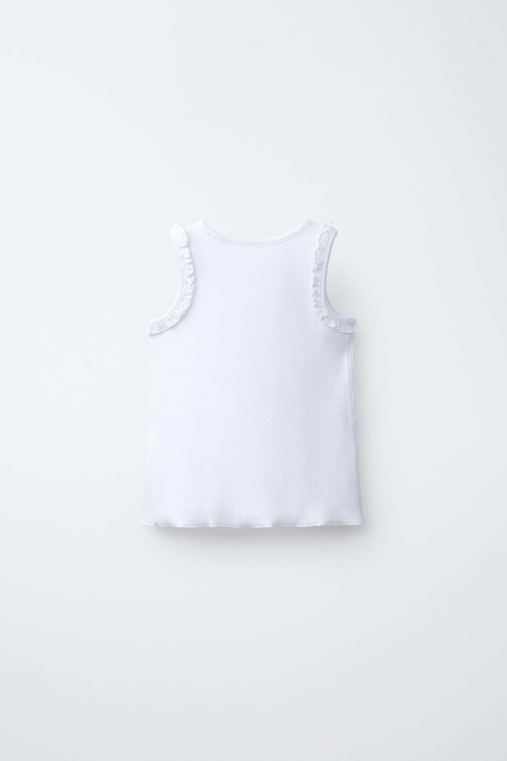 T-SHIRT CÔTELÉ SANS MANCHES BRODÉ